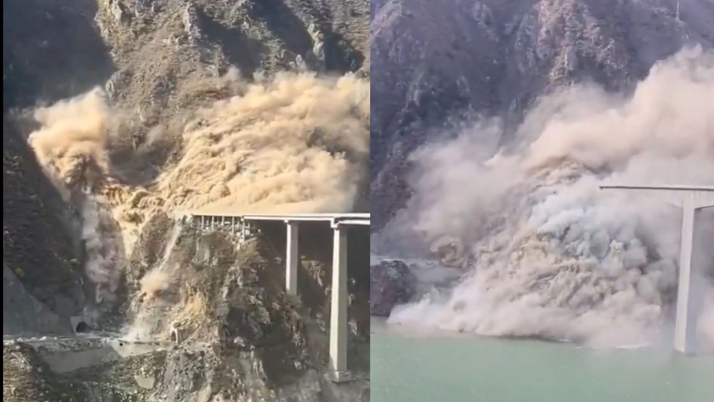 Viral Jembatan Baru di Pegunungan Sichuan China Roboh