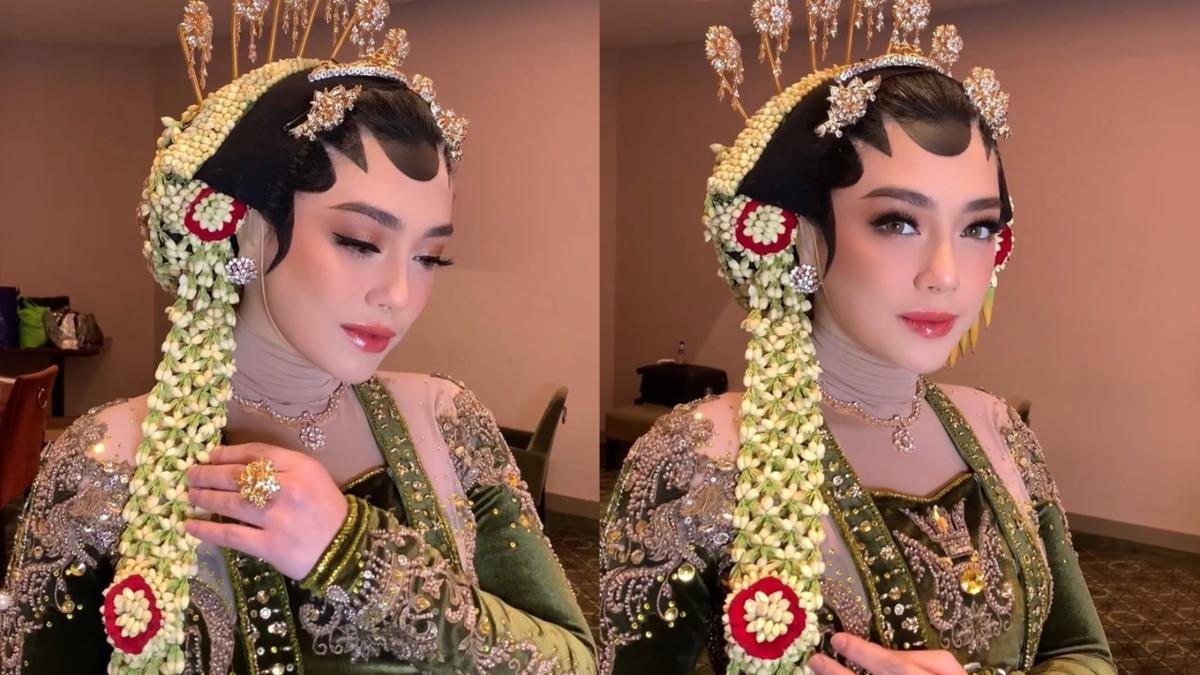 Celine Evangelista Tampil Anggun dengan Paes Jawa Hijab di Gala Premiere Film Danyang Wingit