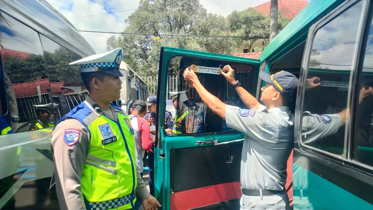 Jasa Raharja Cabang Malang Bersama Instansi Terkait Laksanakan Rampcheck Kendaraan Umum di Terminal Talangagung Kepanjen
