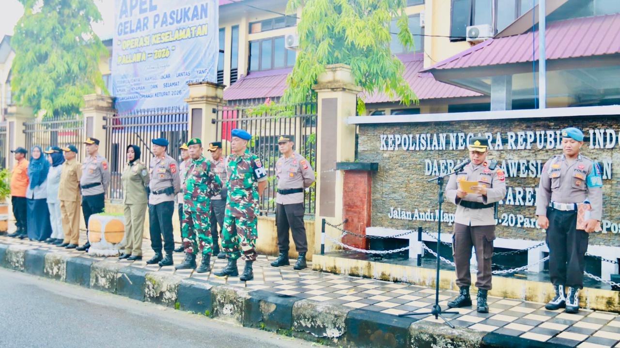 Jasa Raharja Cabang Parepare Menghadiri Apel Gelar Pasukan Operasi Patuh Keselamatan Pallawa 2026 di Polres Parepare