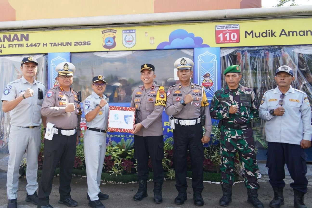 Jasa Raharja Bersama Ditlantas Polda Kalsel Tinjau Pos Pengamanan Jalur Wisata