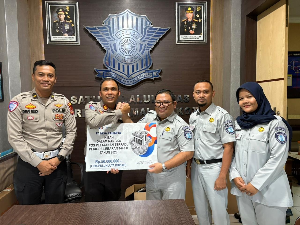 Jasa Raharja Cabang Tasikmalaya Serahkan Bantuan Dana Hibah Pendirian Pos Pelayanan Terpadu Techno Park Kabupaten Tasikmalaya dalam Rangka Siaga Lebaran 1447 H/2026