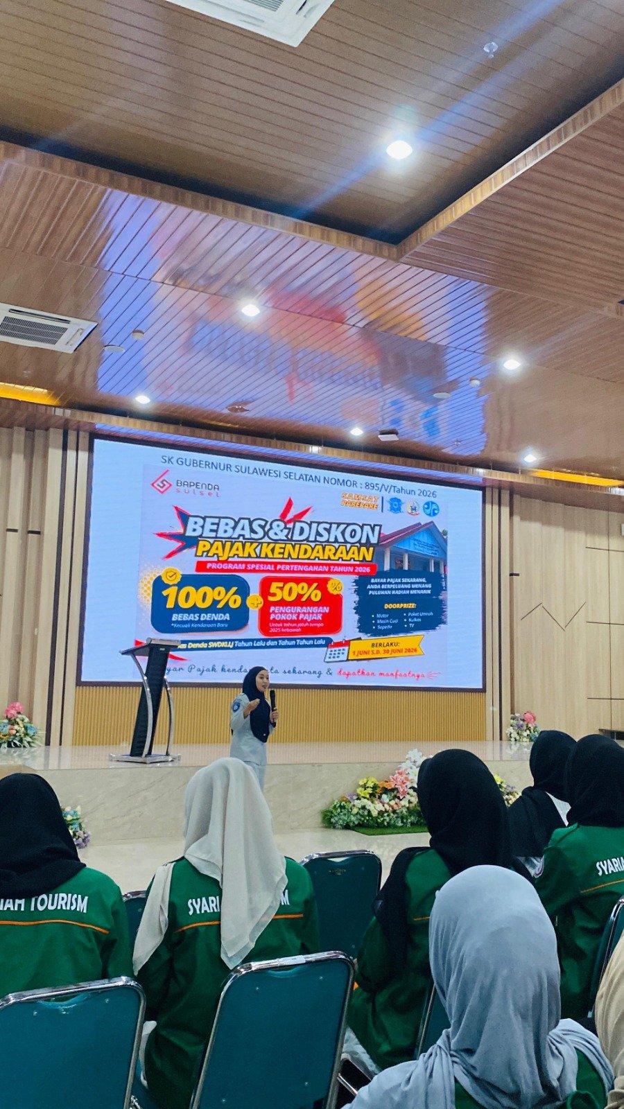PJ Jasa Raharja Samsat Parepare Bersama Instansi Terkait Sosialisasikan Program Pembebasan Denda dan Diskon Pajak Kendaraan Bermotor di IAIN Parepare