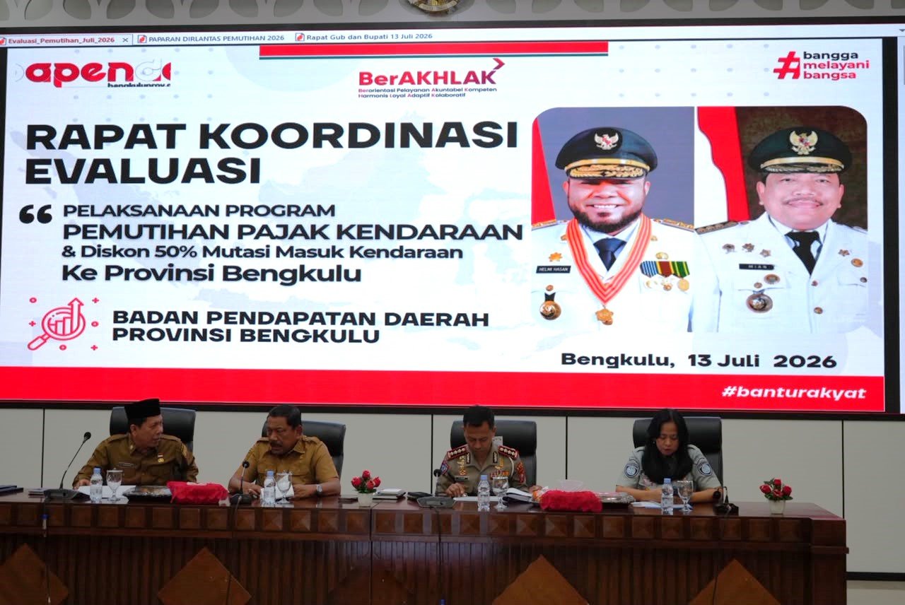 Kanwil Bengkulu Hadiri Rapat Koordinasi Evaluasi Pemutihan Pajak Kendaraan untuk Optimalisasi Penerimaan Daerah