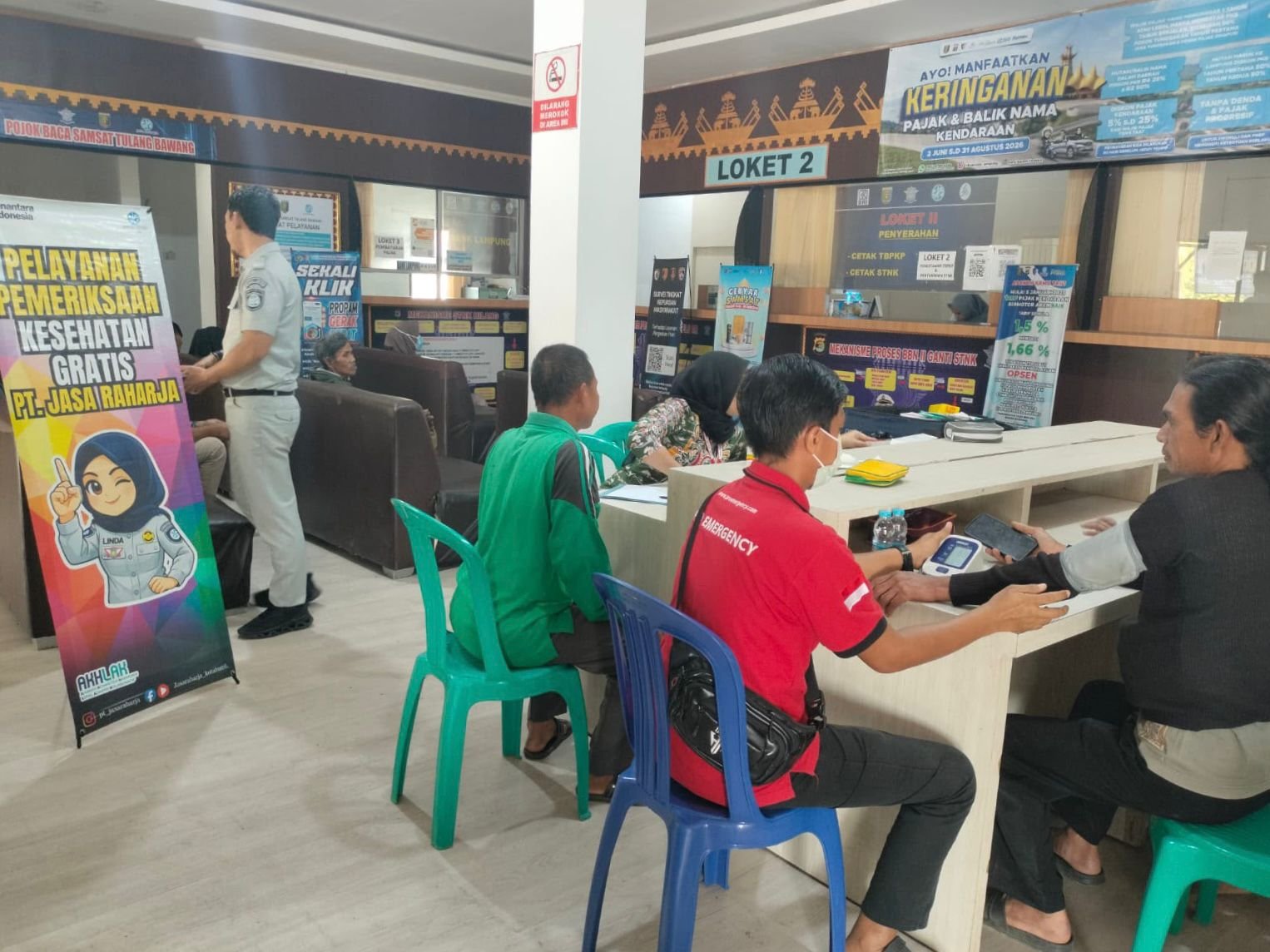 Jasa Raharja Hadirkan Layanan Pemeriksaan Kesehatan Gratis bagi Wajib Pajak di Samsat Tulang Bawang
