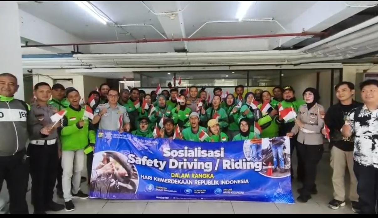 Sinergi Jasa Raharja dan Polres Metro Depok: Safety Riding bagi Mitra Pengemudi Ojek Online dalam Semarak HUT ke-81 RI