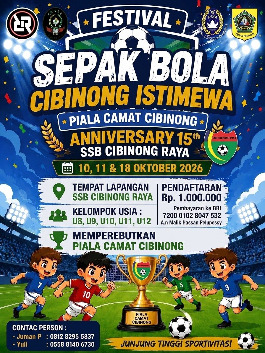 Festival Sepak Bola “Cibinong Istimewa” Digelar, Rayakan HUT ke-15 SSB Cibinong Raya