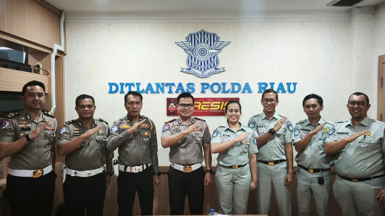 Perkuat Sinergi, Jasa Raharja Kanwil Riau Silaturahmi ke Dirlantas Polda Riau